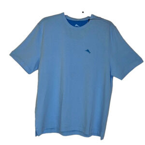 Tommy Bahama Light Sky Blue Stitched Logo Cotton Crew Neck T-Shirt - Small, NWT